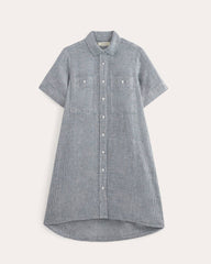 The Daytripper Dress In Linen | Midnight Navy Gingham