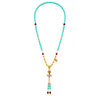 Dakini Blue Turquoise & Carnelian Beaded Tassel Necklace
