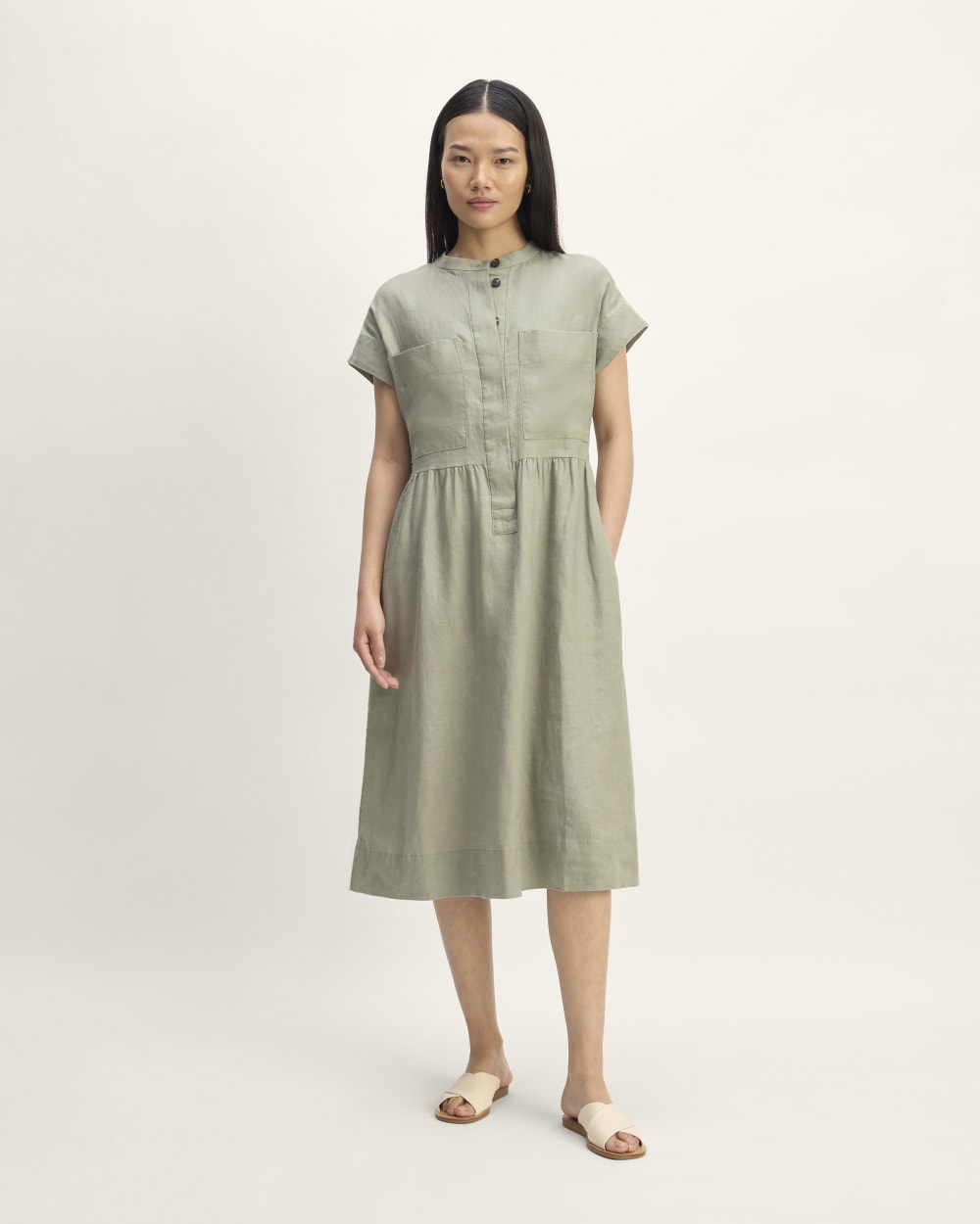 The Craft Dress In Linen | Sage Green