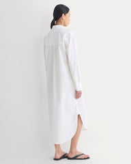 Midi Shirtdress In Ultrasoft Cotton | White