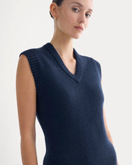 Sweater Mini Dress In Luxe Merino | Navy